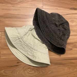 Urban Outfitters Bucket Hats (2) Light Green, Charcoal Gray